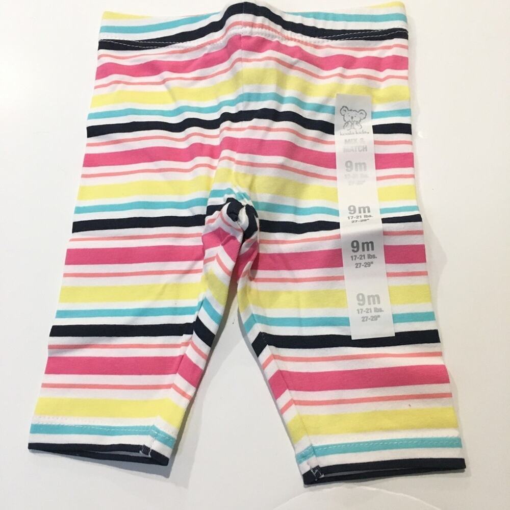 New Koala Kids Leggings Sz 9 m Striped Leggings Baby Girl Pull on Pants